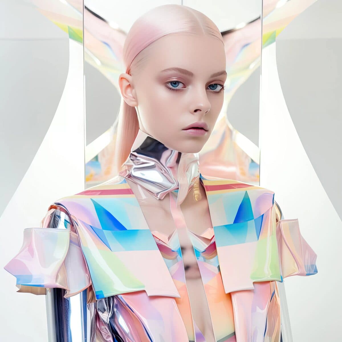 AI fashion model — flat skin, plastic feel