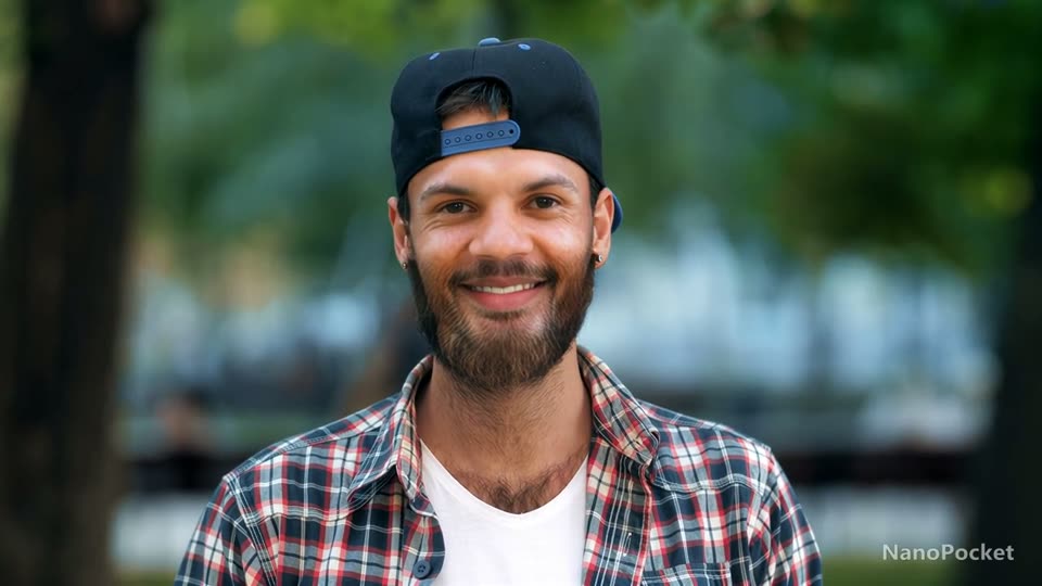 Man in a cap: face swap result