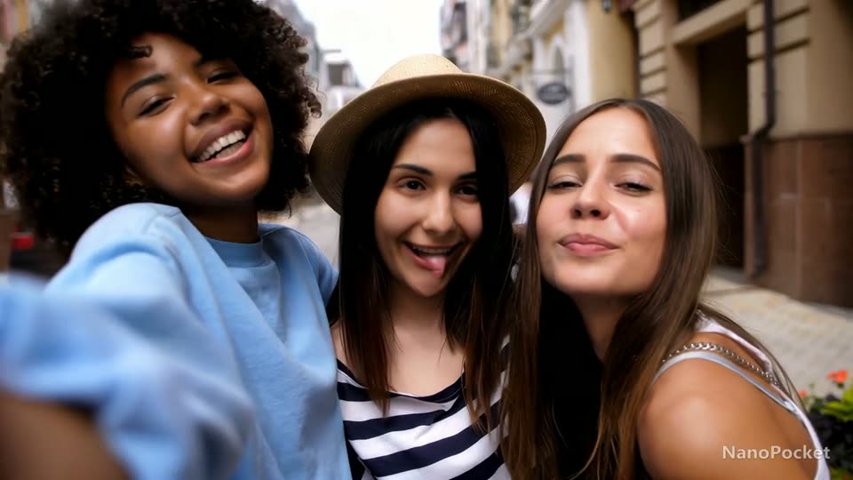 Group selfie: the one in the middle: face swap result