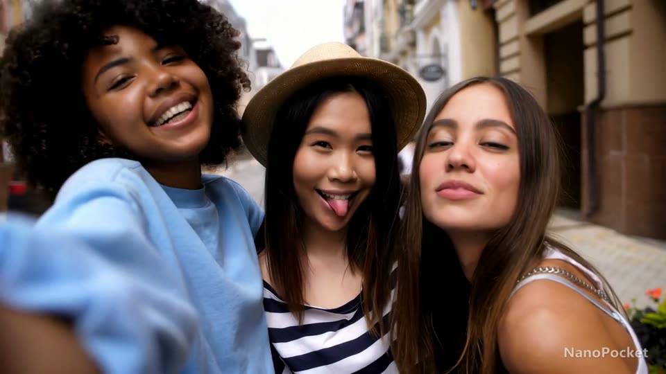 Group selfie: the one on the right: face swap result
